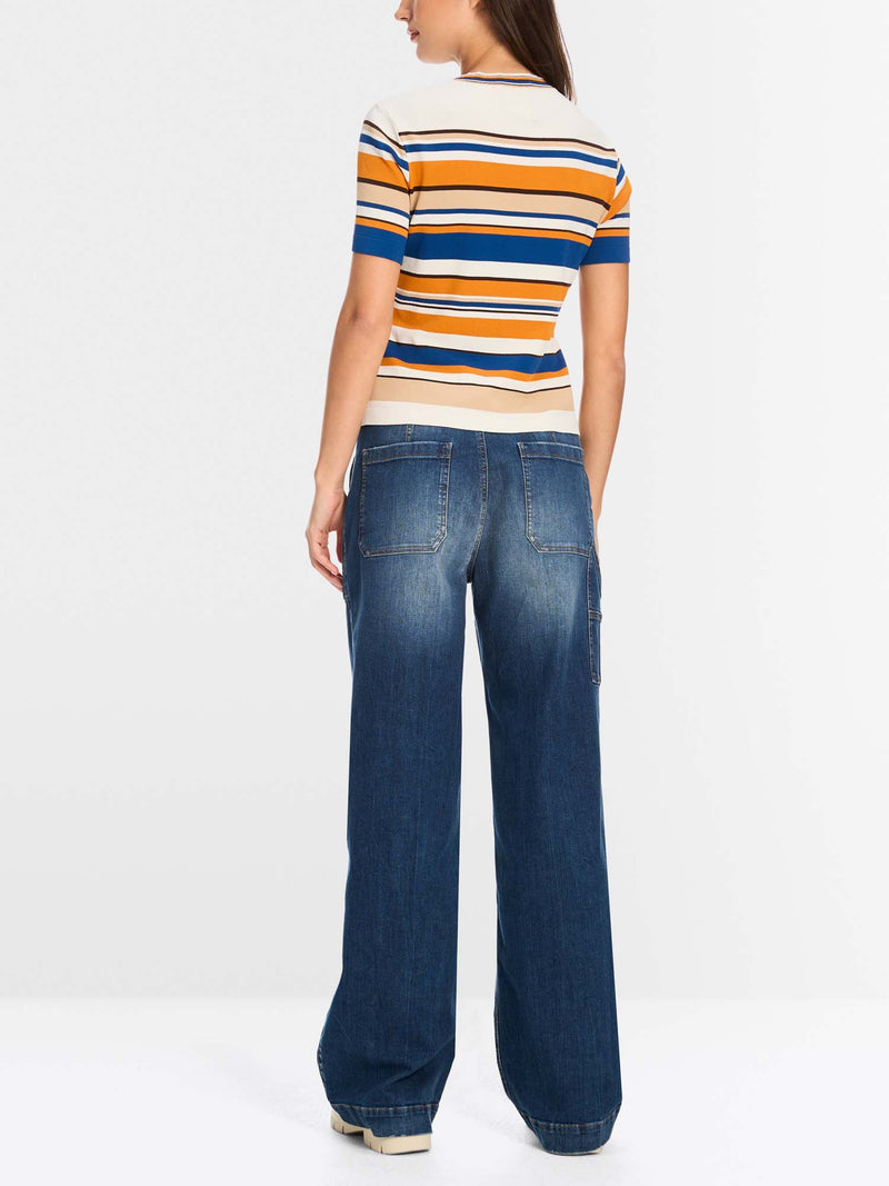Marc Cain Short Sleeve Striped Sweater