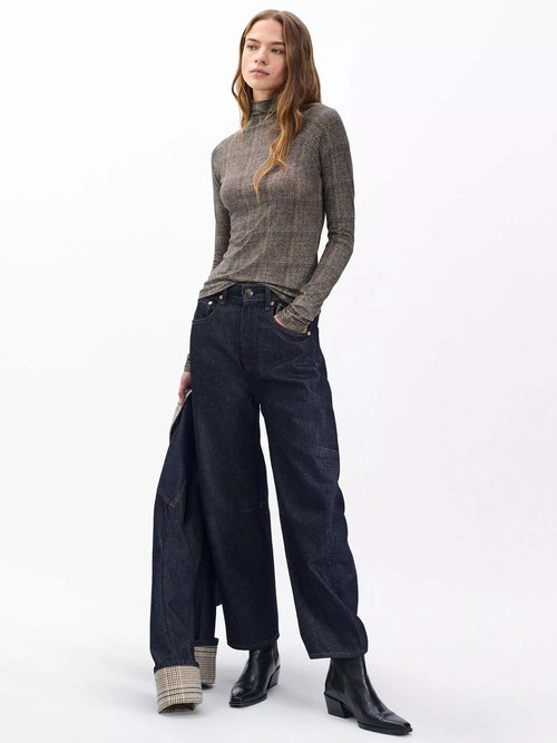 Rag &amp; Bone Shaw Panelled Long Sleeve Plaid Tee