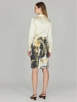 Mi Jong Lee Abstract Stretch Jacquard Pencil Skirt