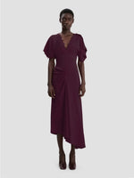 Victoria Beckham Short Sleeve Rouleaux Detail Dress