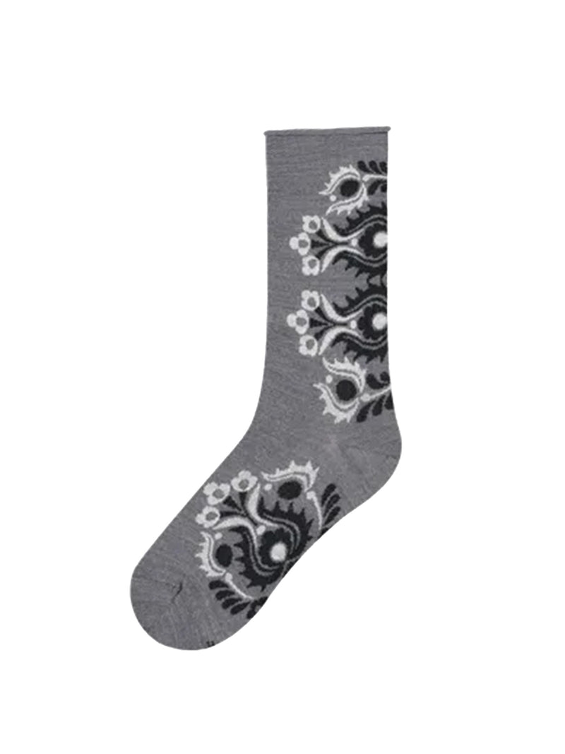 Bleu For√™t Fine Wool Socks w. Folke Pattern