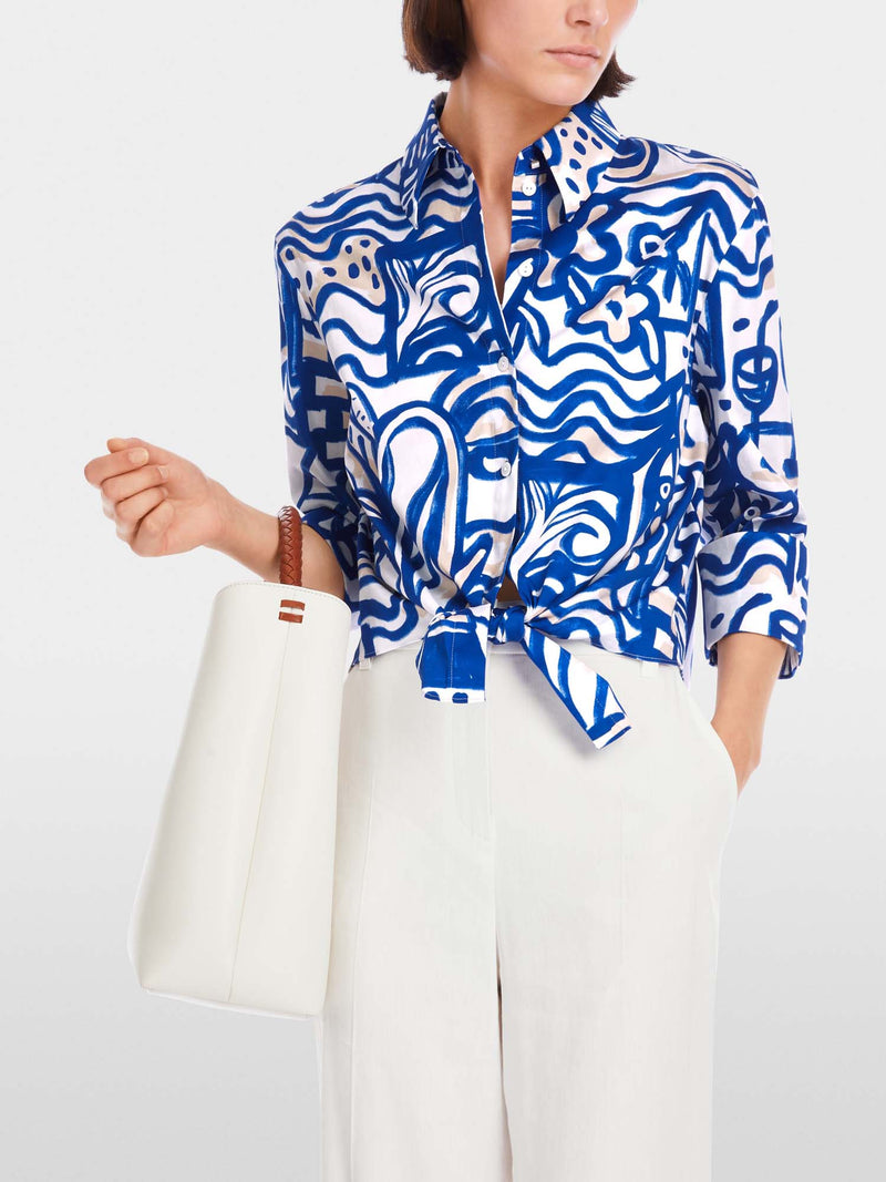 Marc Cain Cropped Blouse with Tie Detail