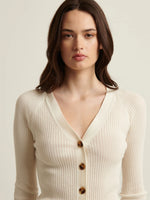 Patrick Assaraf Cupro Ribbed Cardigan