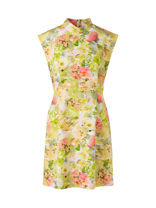 Marc Cain Midi Floral Design Dress with Short Wing Sleeves
