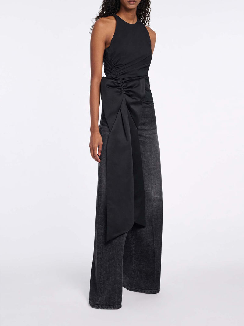 Dorothee Schumacher Poplin Power Sleeveless Top with Silk Duchesse Satin Bow