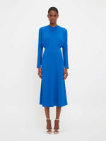 Victoria Beckham Dolman Midi Dress Bright Blue