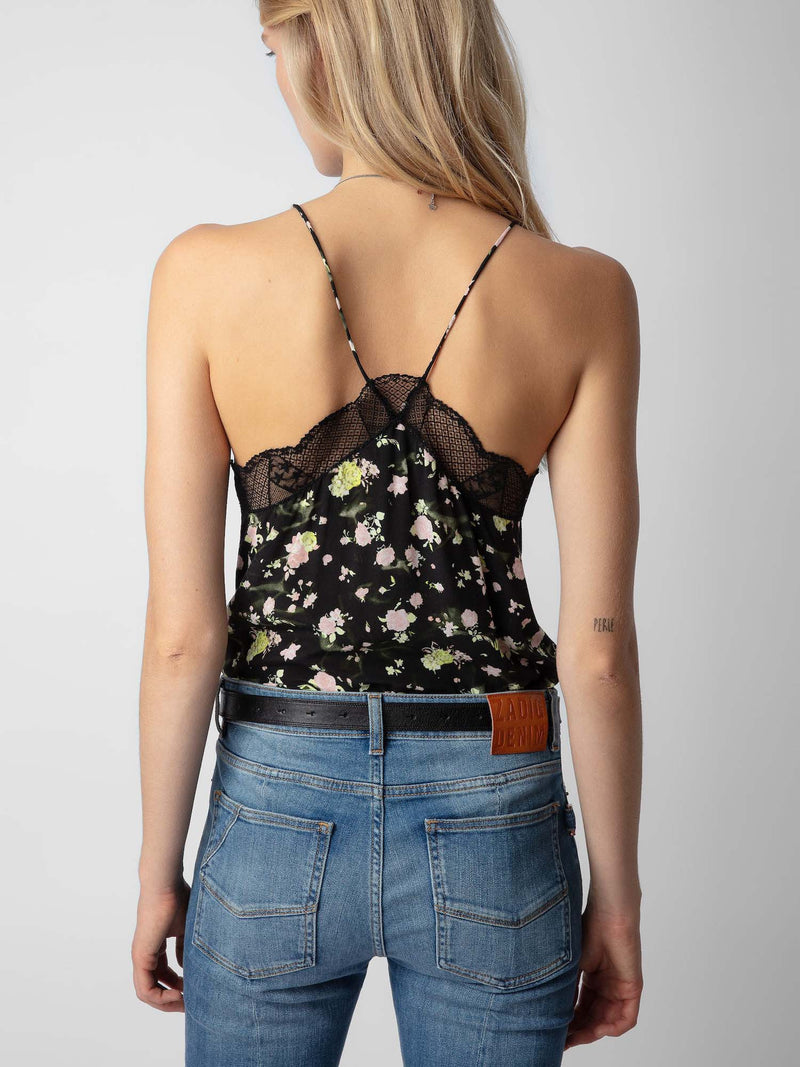 Zadig &amp; Voltaire Christy Soft Crinkle Roses Camisole