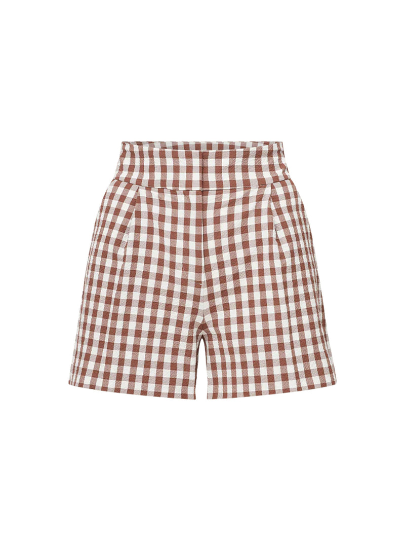 Veronica Beard Haina Gingham Seersucker Short