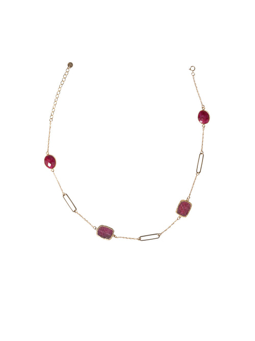 Mabel Chong Ruby Slice Paperclip Short Necklace