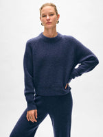 White + Warren Boucle Cashmere Sweatshirt