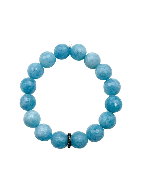JMNYC Light Blue Faceted Quartz Ball Bracelet