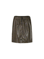 Marc Cain Sports Faux Leather Leopard Print Mini Skirt