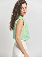 Derek Lam 10 Crosby Loa Tweed Sleeveless Jacket