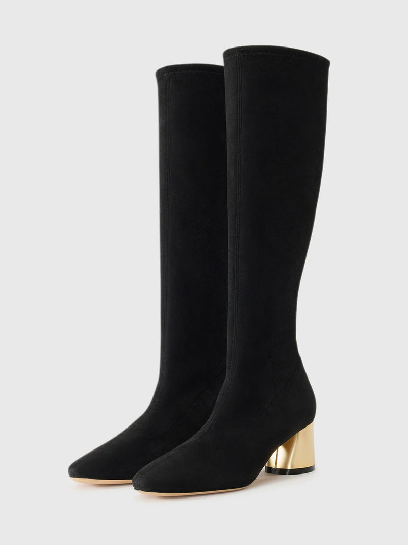 Casadei Cleo Tall Boot with Gold Heel