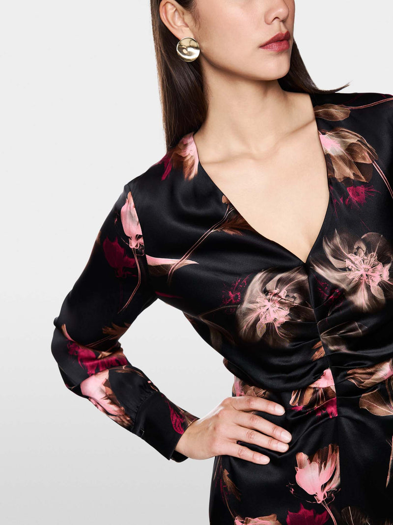 Marc Cain Silk Floral Print Dress
