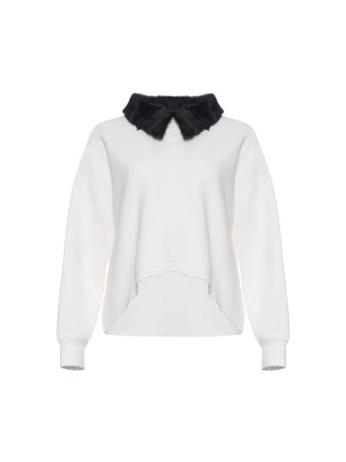 N&deg;21 Sweatshirt with Fur Collar