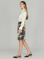 Mi Jong Lee Abstract Stretch Jacquard Pencil Skirt