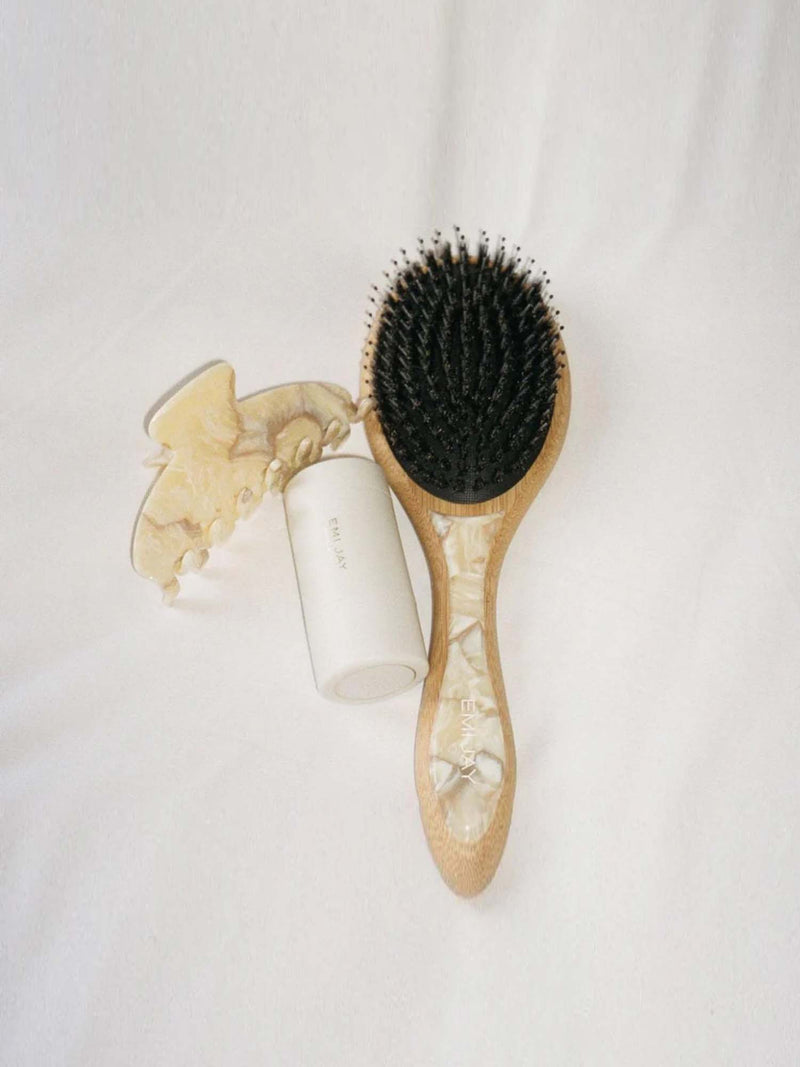Emi Jay Flat Brush + Effing Claw Clip Set