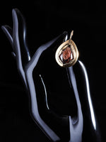 Thot Gioielli Gold Plated Brass Earrings with Rhinestones