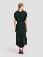 Victoria Beckham Blouson Detail Mini Vneck Dress