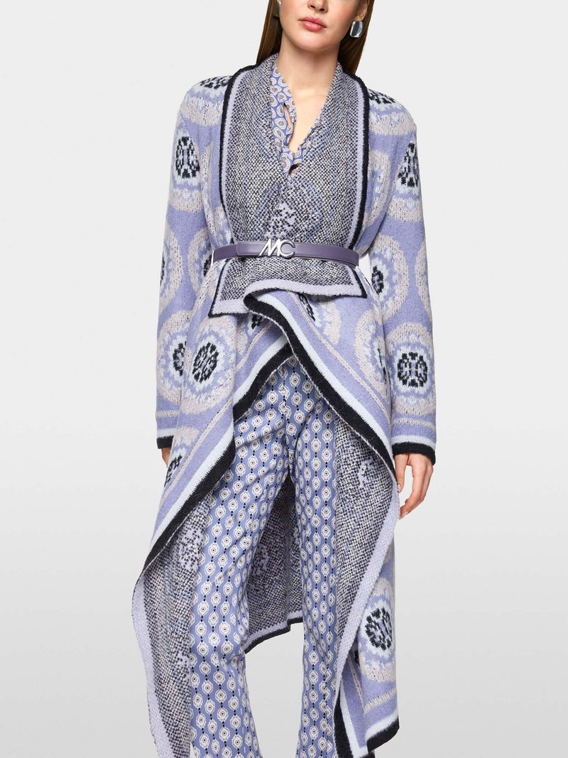 Marc Cain Knitted Coat with Waterfall Collar