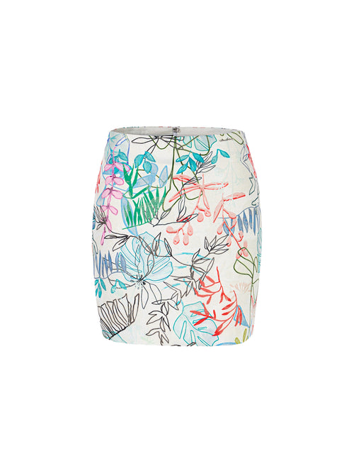 Marc Cain Mini Skirt with Arty Leaf Motif