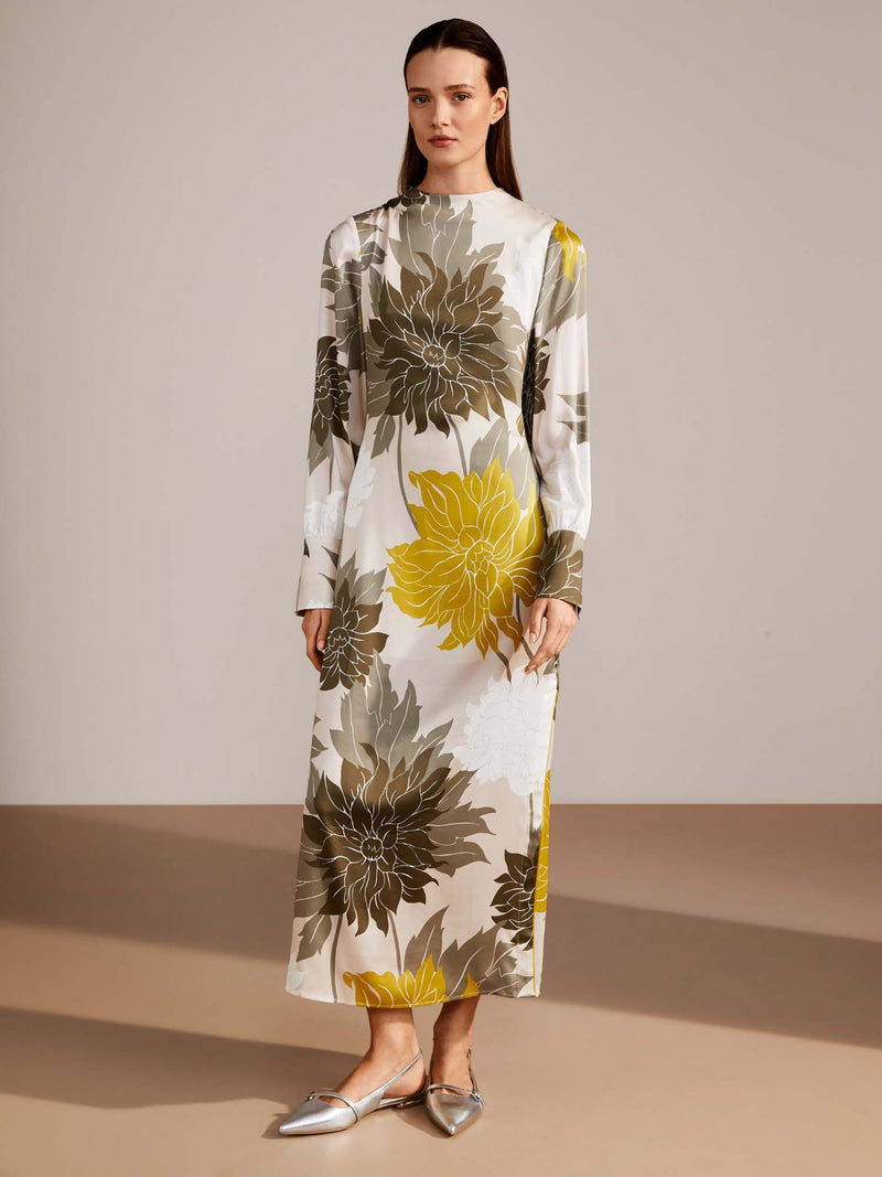 Marc Cain Silk Dress with Floral Print