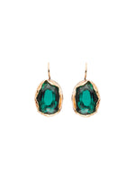 Thot Gioielli Gold Plated Brass Earrings with Rhinestones