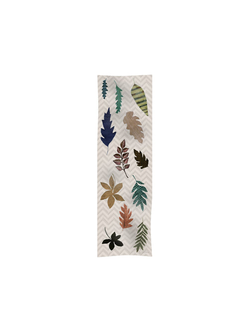 Cinzia Rocca Wool Scarf with Geometric Leaf Pattern