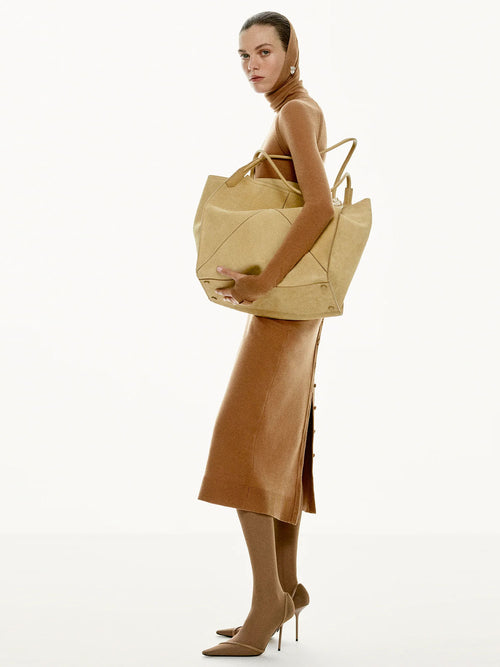 Victoria Beckham Button Detail Midi Skirt