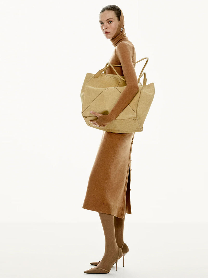 Victoria Beckham Button Detail Midi Skirt