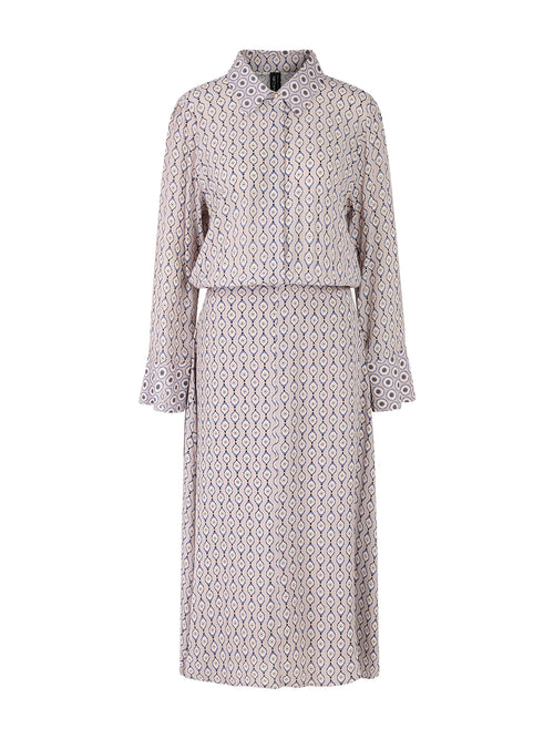Marc Cain Patterned Blouse Dress with Collar &amp; Cuffs