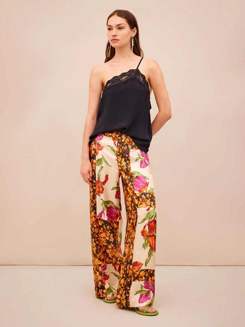 Erika Cavalleni Printed Silk Trousers