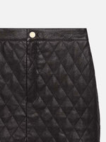 Frame Quilted Leather Skirt
