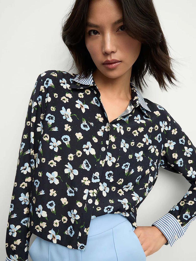 Veronica Beard Maia Double Collar Top