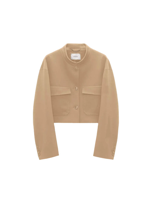 Dorothee Schumacher Emotional Essence Cropped Jacket with Stand Collar