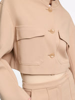 Dorothee Schumacher Emotional Essence Cropped Jacket with Stand Collar
