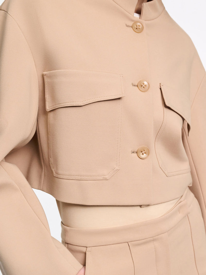 Dorothee Schumacher Emotional Essence Cropped Jacket with Stand Collar