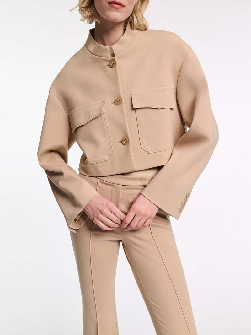 Dorothee Schumacher Emotional Essence Cropped Jacket with Stand Collar