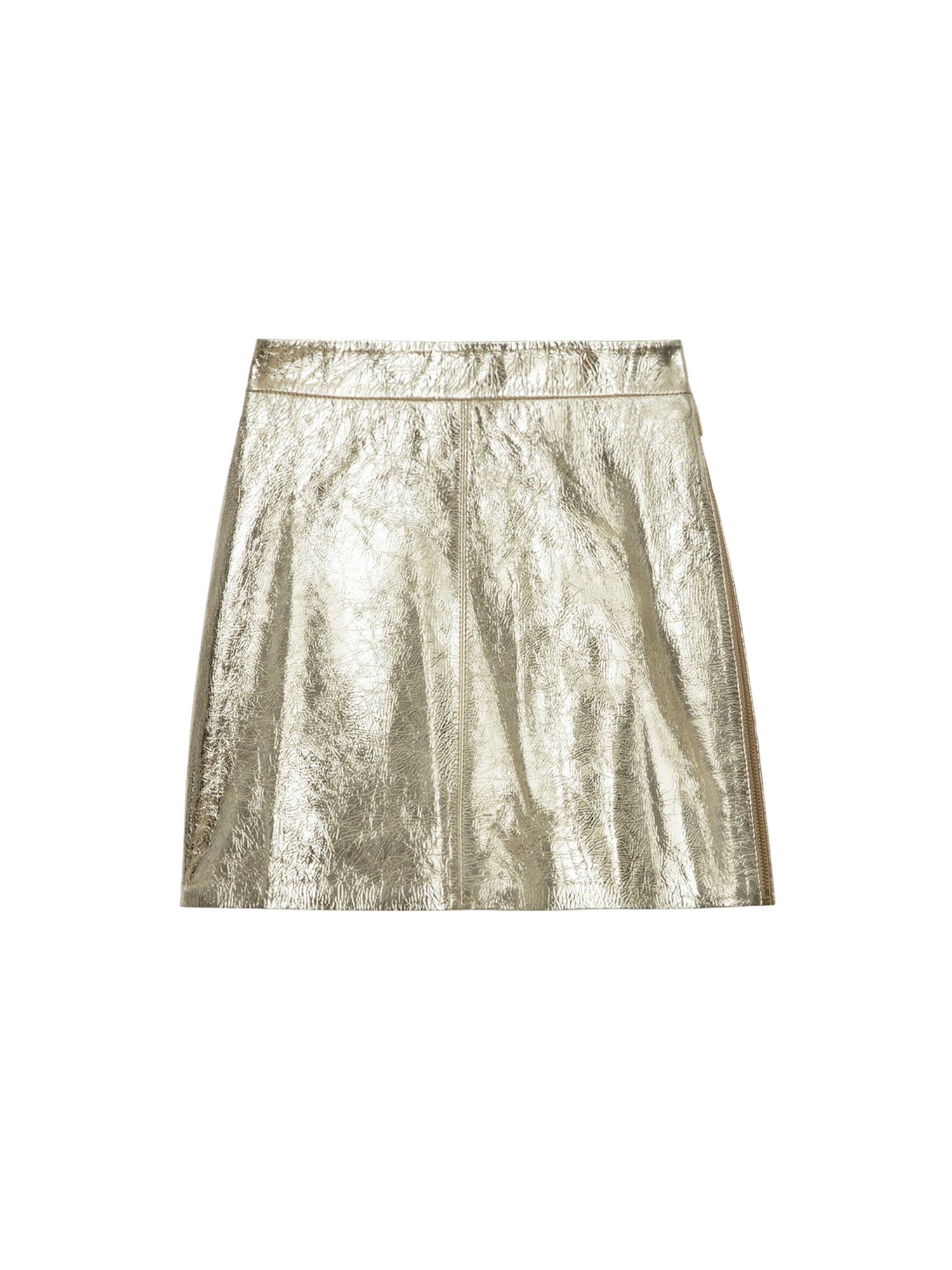 Zadig & Voltaire Jinette Metallic Leather Mini Skirt