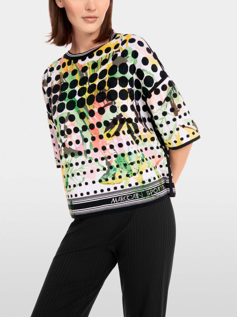 Marc Cain Sports Elbow Sleeve Sweater with Circle Details