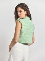 Derek Lam 10 Crosby Loa Tweed Sleeveless Jacket