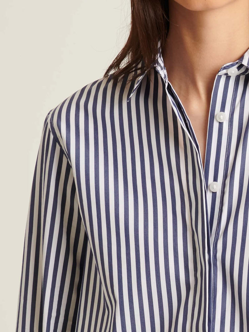 Patrick Assaraf Long Sleeve Striped Shirt