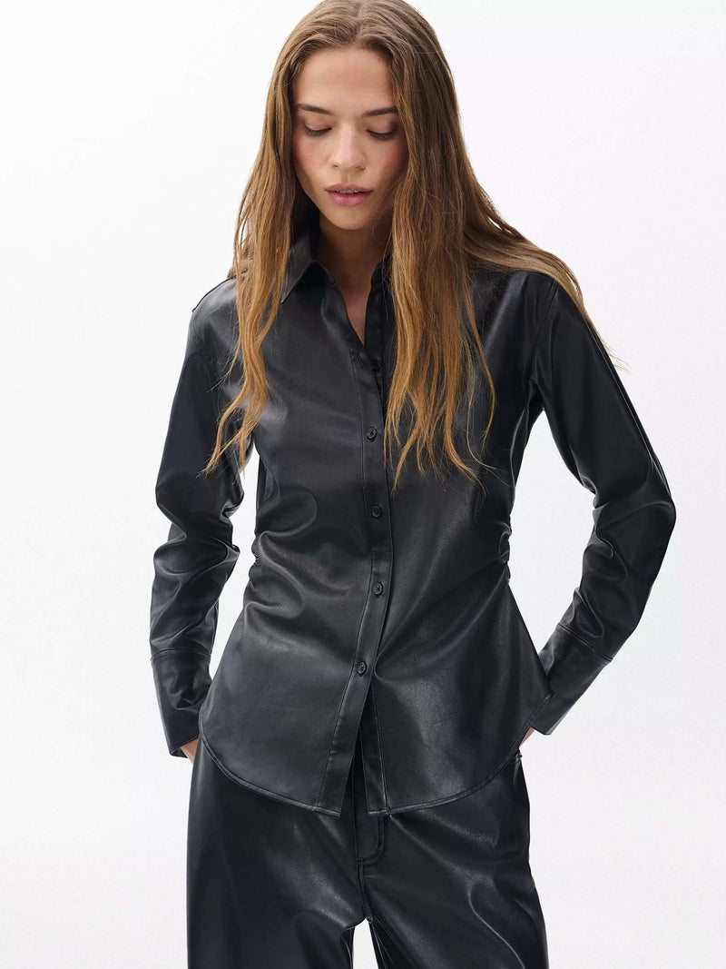 Rag &amp; Bone Leah Faux Leather Shirt