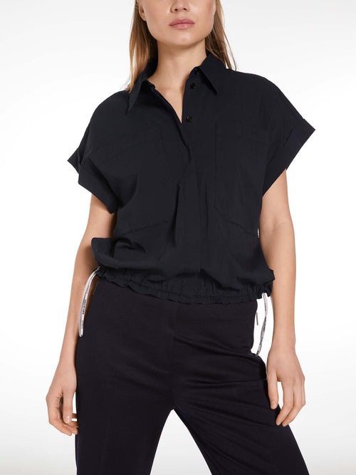 Marc Cain Sports Classic Collar Blouse with Drawstring Waist