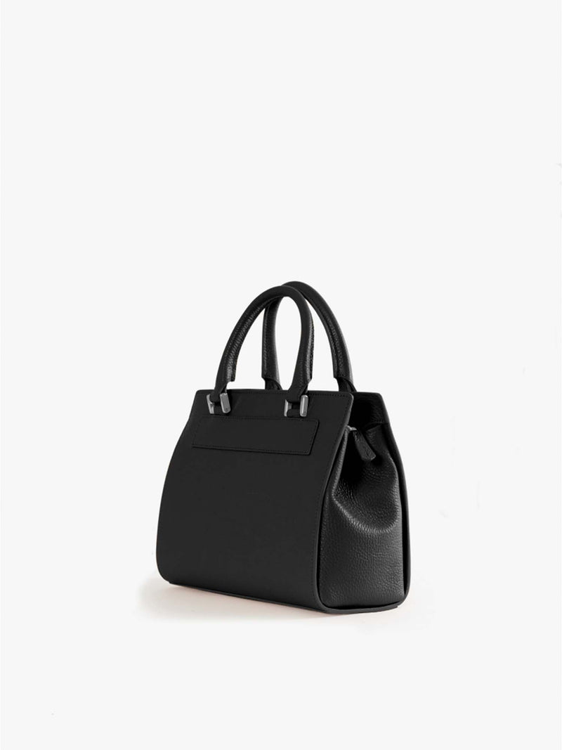 Cinzia Rocca Leather Structured Bag with Metal Closure