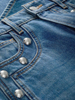 Veronica Beard Dylan High Rise Straight Studded Jean