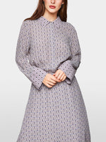 Marc Cain Patterned Blouse Dress with Collar &amp; Cuffs