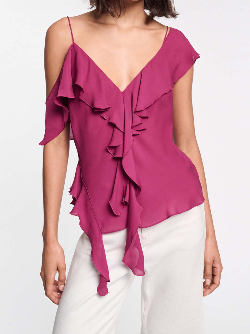Dorothee Schumacher Sheer Twist I Top with Ruffle