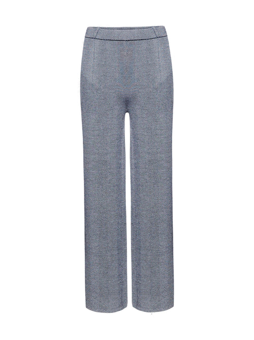 Sminfinity Herringbone Pleated Palazzo Pants